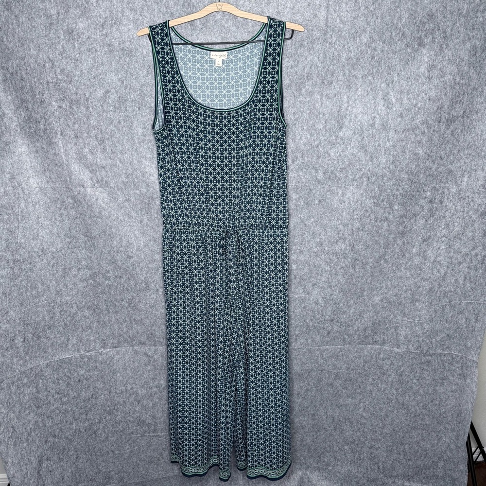 Maison Jules Green Blue Geometric Print‎ Sleeveless Jumpsuit- Sz L